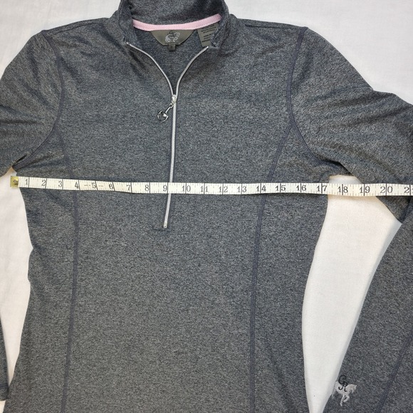 Goode Rider Womens Equestrian Quarter Zip Pullover Top Grey Small Horse Riding - Picture 4 of 9